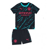 Manchester City Tredje trøje Børn 2023-24 Kortærmet (+ Korte bukser)